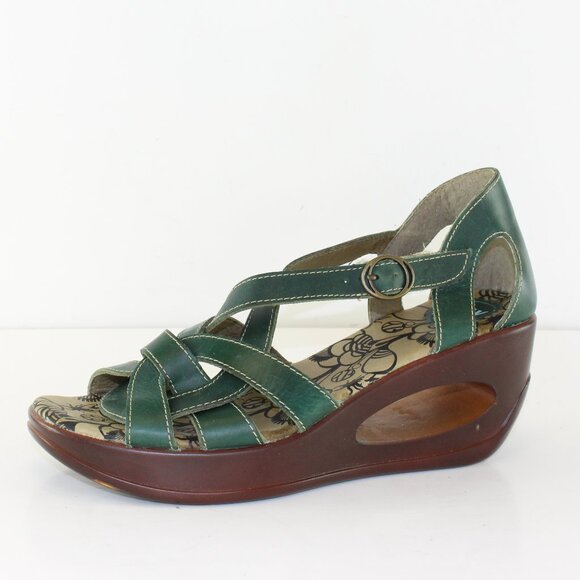 Fly London Wedge Open Toe Strap Sandal Shoe (EU 40 / 9.5 US) - Picture 1 of 9